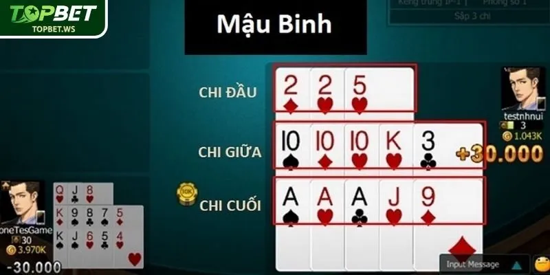Cách tính điểm và phân thắng thua Mậu Binh Topbet